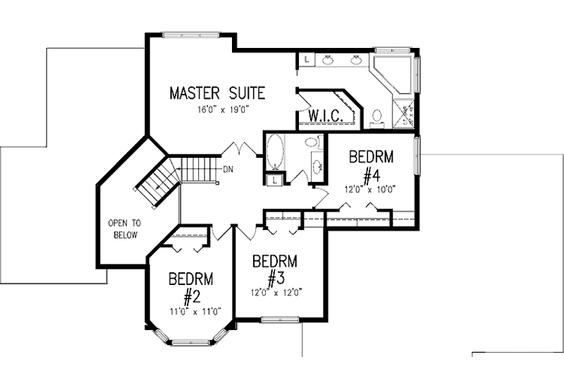 Dream House Plan - Floor Plan - Upper Floor for Traditional House Plan #320-1463 - 4 bed, 2.5 bath