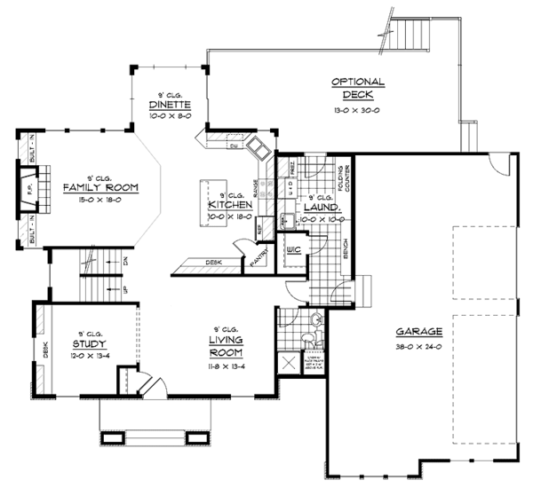 Home Plan - Prairie Floor Plan - Main Floor Plan #51-621