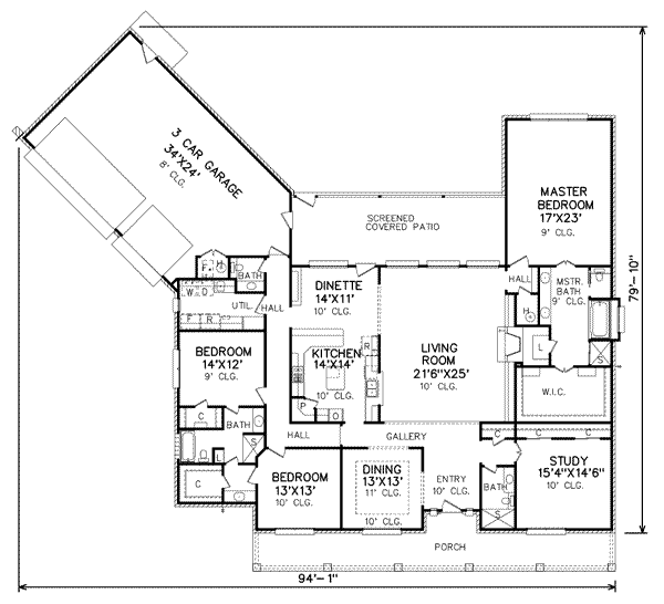 Country Floor Plan - Main Floor Plan #65-283