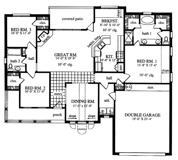 House Design - Country Floor Plan - Main Floor Plan #42-459