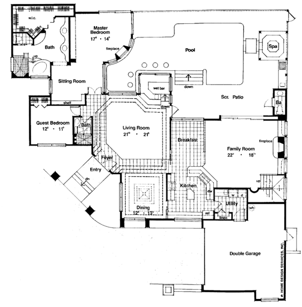 Dream House Plan - Mediterranean Floor Plan - Main Floor Plan #417-475
