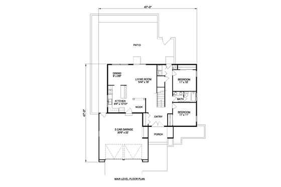 Floor Plan - Main Floor for Adobe / Southwestern House Plan #116-295 - 3 bed, 2.5 bath