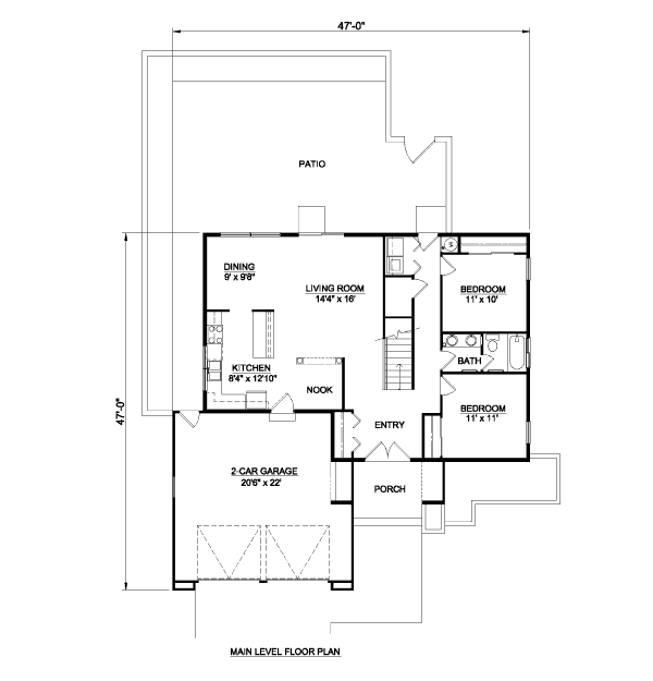 Adobe / Southwestern Floor Plan - Main Floor Plan #116-295