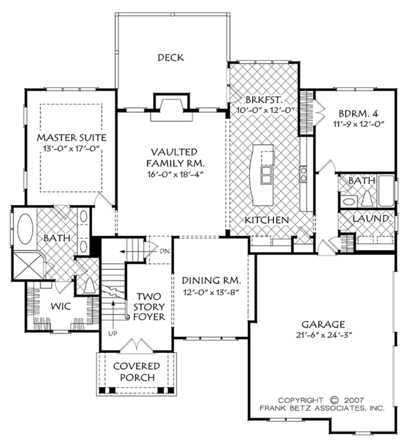 Architectural House Design - Colonial Floor Plan - Main Floor Plan #927-976