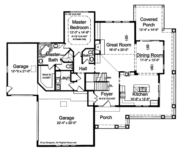 Architectural House Design - Craftsman Floor Plan - Main Floor Plan #46-795