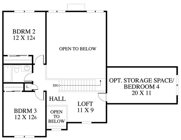 House Design - Country Floor Plan - Upper Floor Plan #1053-60