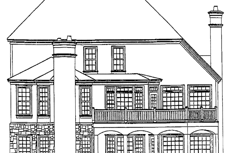 Architectural House Design - Exterior - Rear Elevation for Country House Plan #429-299 - 3 bed, 2.5 bath