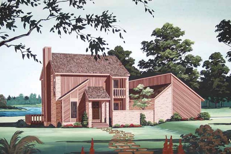 Architectural House Design - Contemporary Exterior - Front Elevation Plan #45-415