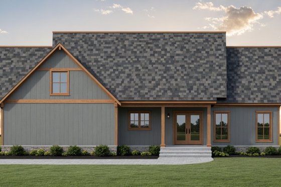 Exterior - Rear Elevation for Farmhouse House Plan #21-532 - 3 bed, 3.5 bath