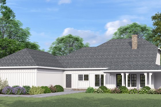Exterior - Rear Elevation for Farmhouse House Plan #45-627 - 4 bed, 3.5 bath