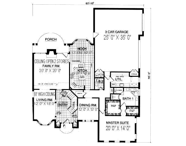 Dream House Plan - European Floor Plan - Main Floor Plan #40-239