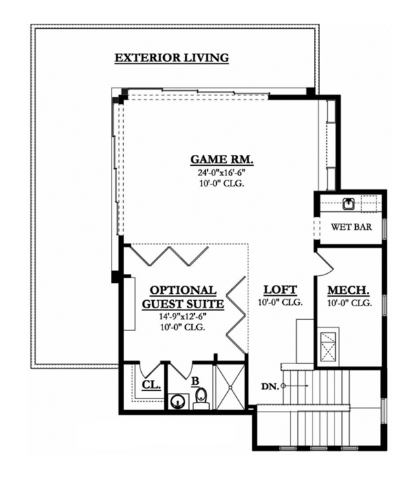 Architectural House Design - Mediterranean Floor Plan - Upper Floor Plan #1058-84