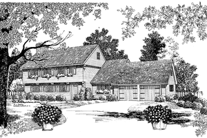 Dream House Plan - Exterior - Front Elevation for Colonial House Plan #72-676 - 4 bed, 2.5 bath