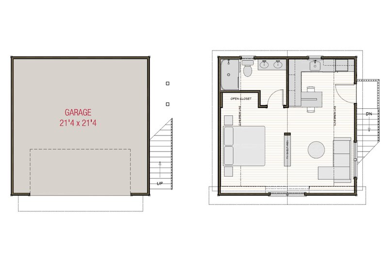 Architectural House Design - Floor Plan - Main Floor for Farmhouse House Plan #461-87, 1 bath