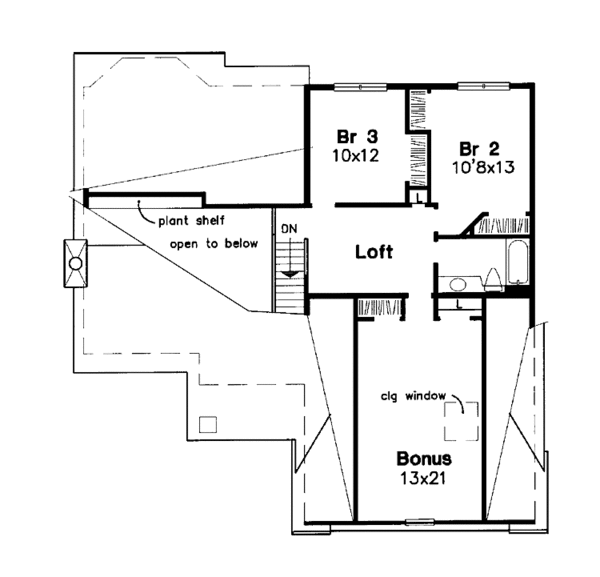 Architectural House Design - European Floor Plan - Upper Floor Plan #320-1058