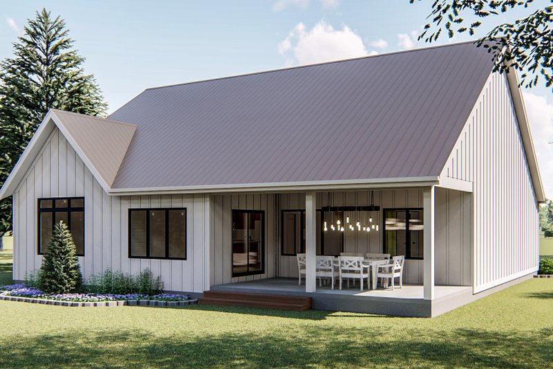 Architectural House Design - Exterior - Rear Elevation for Farmhouse House Plan #455-216 - 3 bed, 2 bath