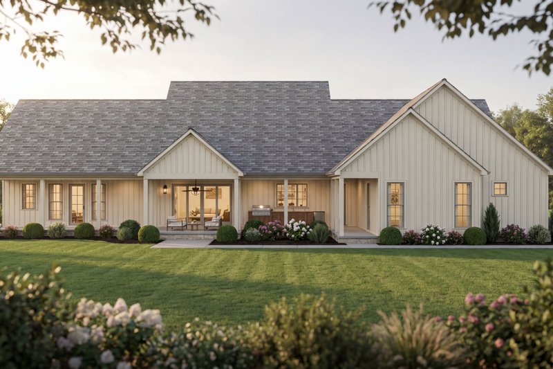 House Blueprint - Exterior - Rear Elevation for Farmhouse House Plan #923-493 - 4 bed, 4.5 bath