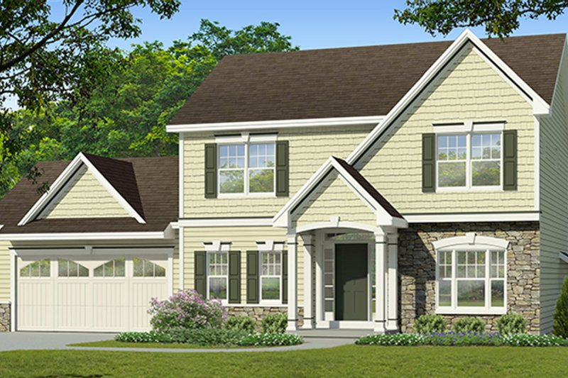 Architectural House Design - Exterior - Front Elevation 3 for Traditional House Plan #1010-201 - 3 bed, 2.5 bath