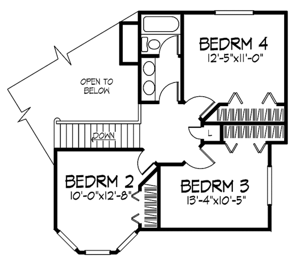 House Plan Design - Traditional Floor Plan - Upper Floor Plan #320-735