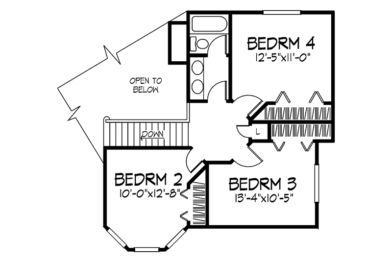 Home Plan - Floor Plan - Upper Floor for Traditional House Plan #320-735 - 4 bed, 2.5 bath