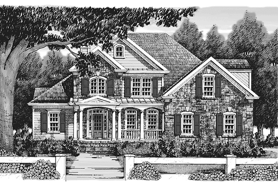 Exterior - Front Elevation 3 for Country House Plan #927-695 - 4 bed, 3 bath