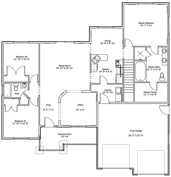 Dream House Plan - Ranch Floor Plan - Main Floor Plan #1060-10