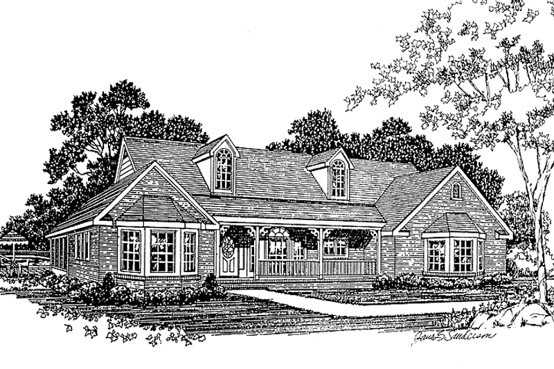 House Blueprint - Country Exterior - Front Elevation Plan #314-185