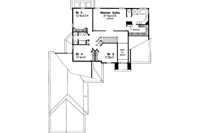 Architectural House Design - Floor Plan - Upper Floor for Traditional House Plan #320-623 - 5 bed, 3.5 bath