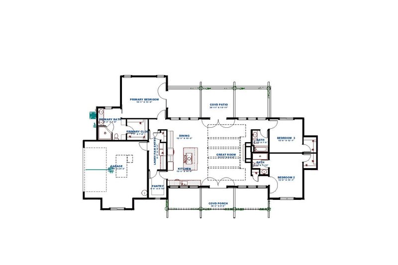 House Blueprint - Exterior - Front Elevation 3 for Cabin House Plan #1126-15 - 3 bed, 3 bath