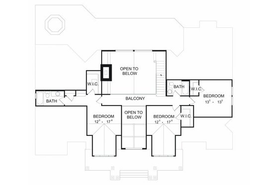 Floor Plan - Upper Floor for European House Plan #417-392 - 3 bed, 3.5 bath