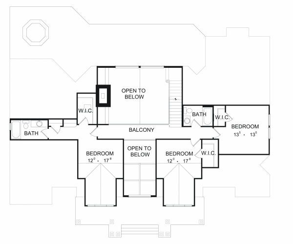 House Design - European Floor Plan - Upper Floor Plan #417-392