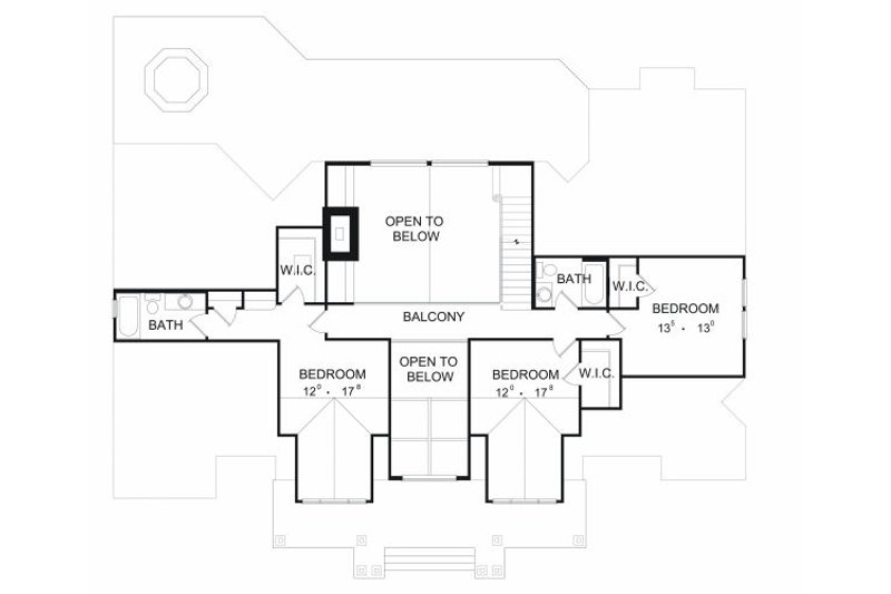 Dream House Plan - Floor Plan - Upper Floor for European House Plan #417-392 - 3 bed, 3.5 bath