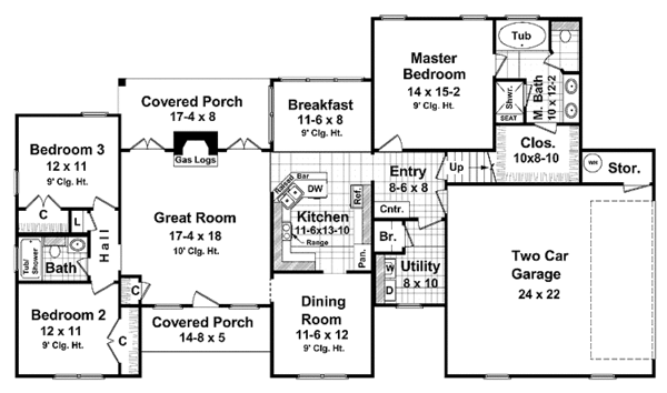 Dream House Plan - European Floor Plan - Main Floor Plan #21-415