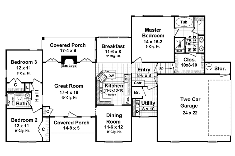 Dream House Plan - Floor Plan - Main Floor for European House Plan #21-415 - 3 bed, 3 bath