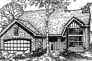 Architectural House Design - Exterior - Front Elevation for Country House Plan #320-1064 - 4 bed, 2.5 bath