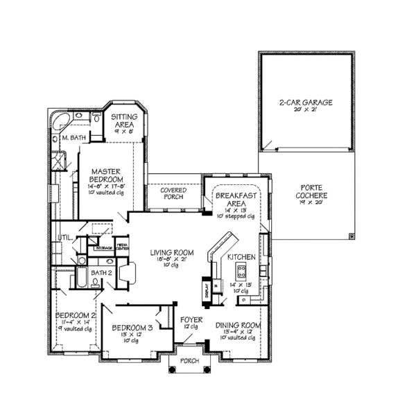 House Plan Design - European Floor Plan - Main Floor Plan #968-11