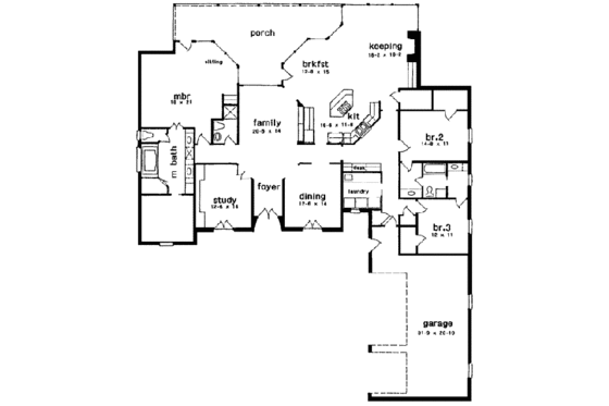 Floor Plan - Main Floor for European House Plan #301-114 - 3 bed, 3 bath