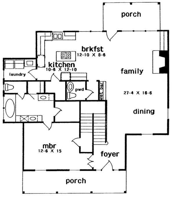 Home Plan - Country Floor Plan - Main Floor Plan #301-150