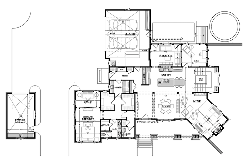 Architectural House Design - Floor Plan - Main Floor for Craftsman House Plan #928-295 - 2 bed, 2.5 bath