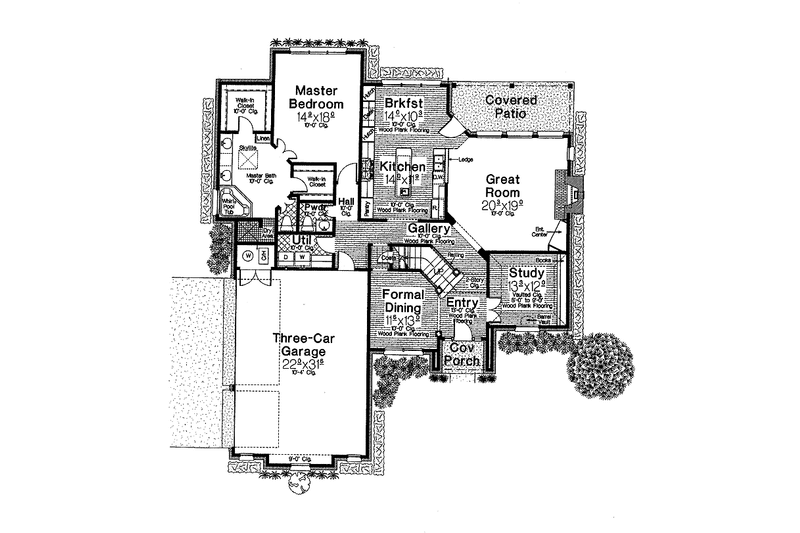 Dream House Plan - Floor Plan - Main Floor for Country House Plan #310-1208 - 4 bed, 3.5 bath