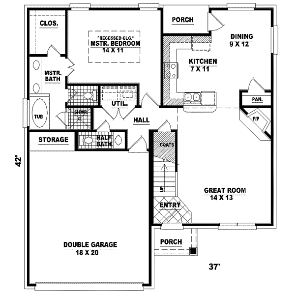 Traditional Floor Plan - Main Floor Plan #81-474