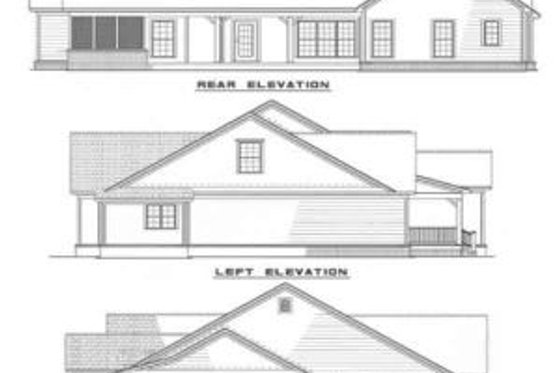 Exterior - Rear Elevation for Ranch House Plan #17-2061 - 3 bed, 2 bath