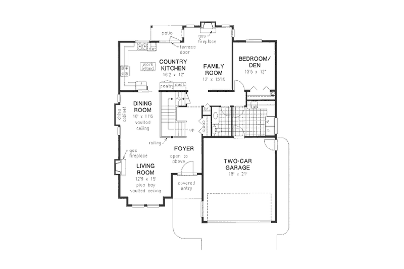 Home Plan - Floor Plan - Main Floor for European House Plan #18-9434 - 5 bed, 2.5 bath