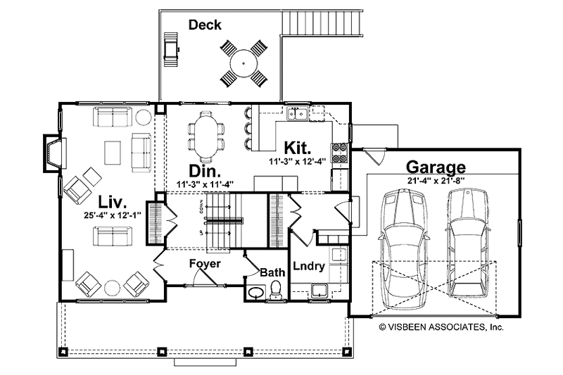 Home Plan - Floor Plan - Main Floor for Craftsman House Plan #928-137 - 3 bed, 2.5 bath