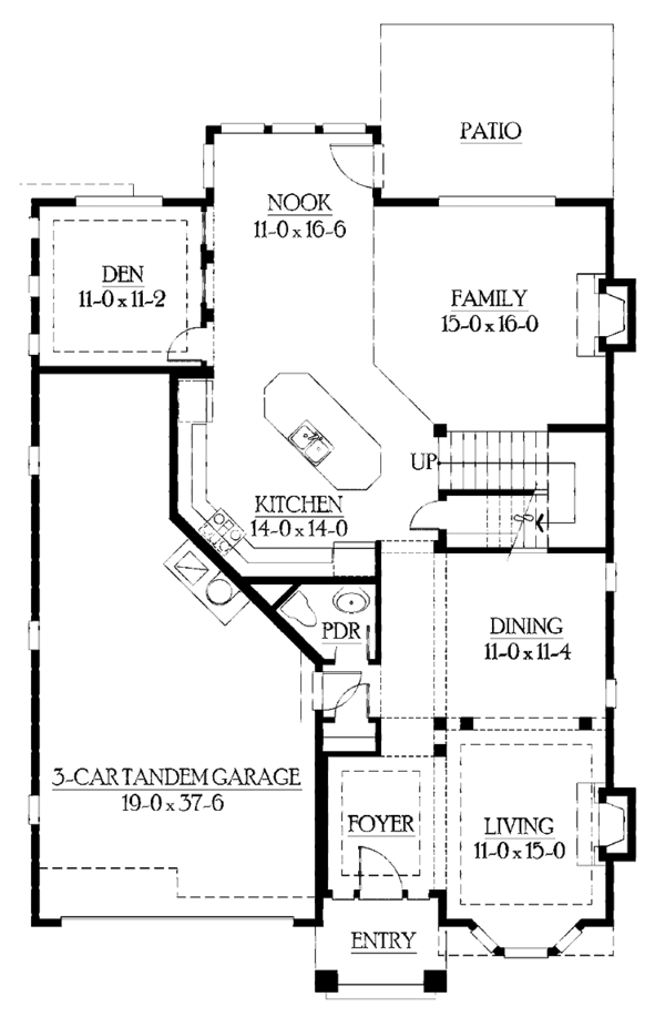 House Plan Design - Craftsman Floor Plan - Main Floor Plan #132-422