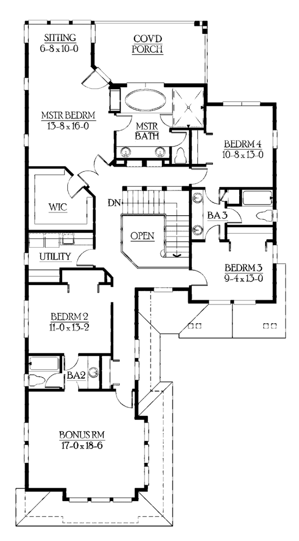 Dream House Plan - Craftsman Floor Plan - Upper Floor Plan #132-431
