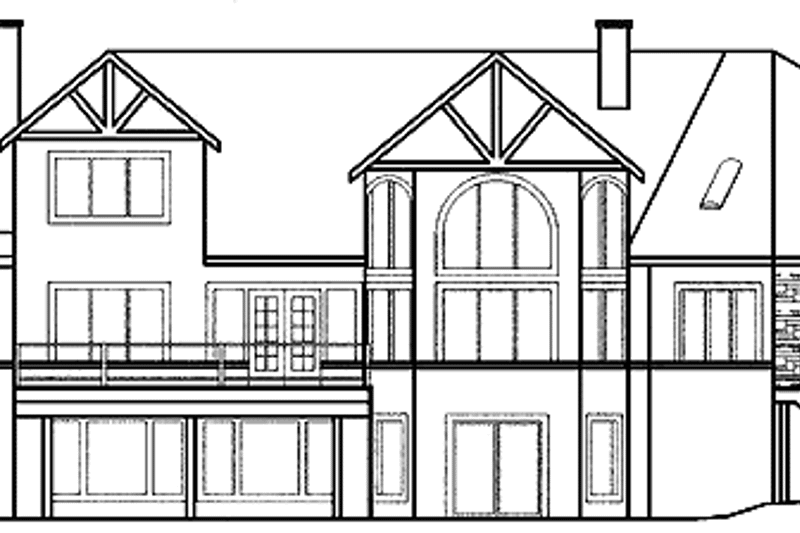 Home Plan - Exterior - Rear Elevation for Victorian House Plan #60-1015 - 4 bed, 3.5 bath