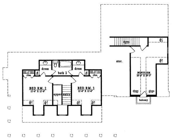 Dream House Plan - Country Floor Plan - Upper Floor Plan #42-551