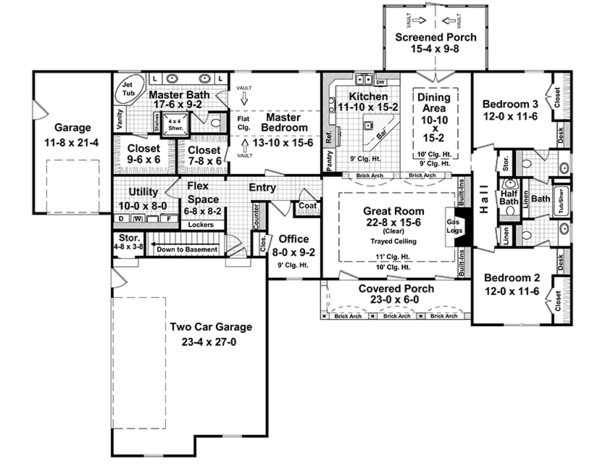 Home Plan - Country Floor Plan - Main Floor Plan #21-433