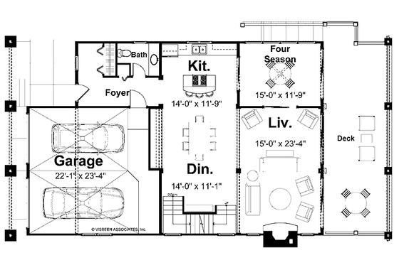 Floor Plan - Main Floor for Bungalow House Plan #928-22 - 5 bed, 3.5 bath